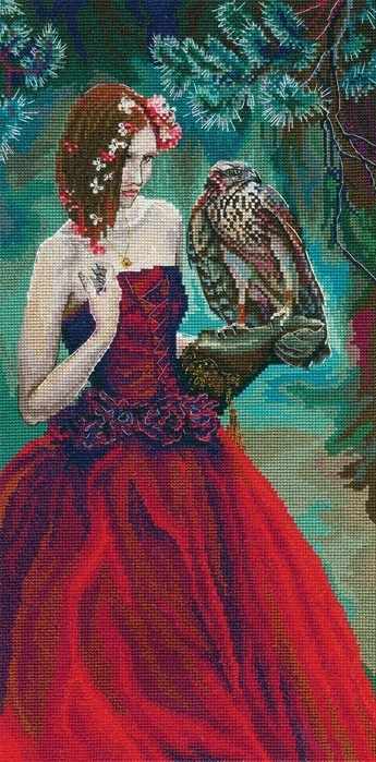Girl With Hawk Counted Cross Stitch Kit